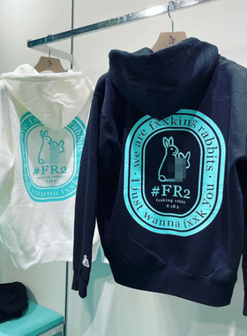 #FR2 GETTO月桃 椭圆大白兔 Oval Logo 男女加绒连帽拉链卫衣潮