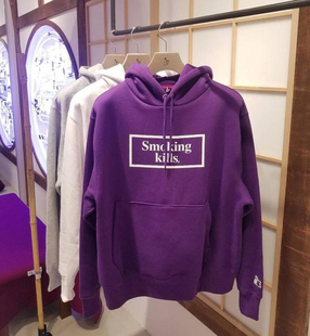 Smoking 撫子NADESHIKO kills LOGO 秋冬潮 男女连帽卫衣帽衫 FR2