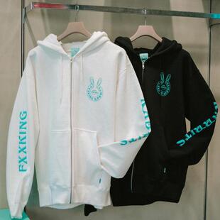 #FR2 GETTO月桃 Ears Logo Zip Hoodie 男女连帽拉链加绒卫衣帽衫