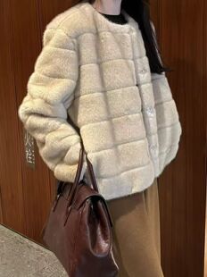 摩登mdeng73668韩系仿水貂毛外套女2026冬款环保皮草保暖毛毛上衣