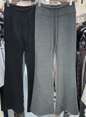 高品质ACS韩系高腰拼接抽绳微喇裤女2025秋冬新款百搭加绒休闲裤