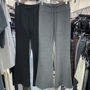 百搭加绒休闲裤 高品质ACS韩系高腰拼接抽绳微喇裤 女2025秋冬新款