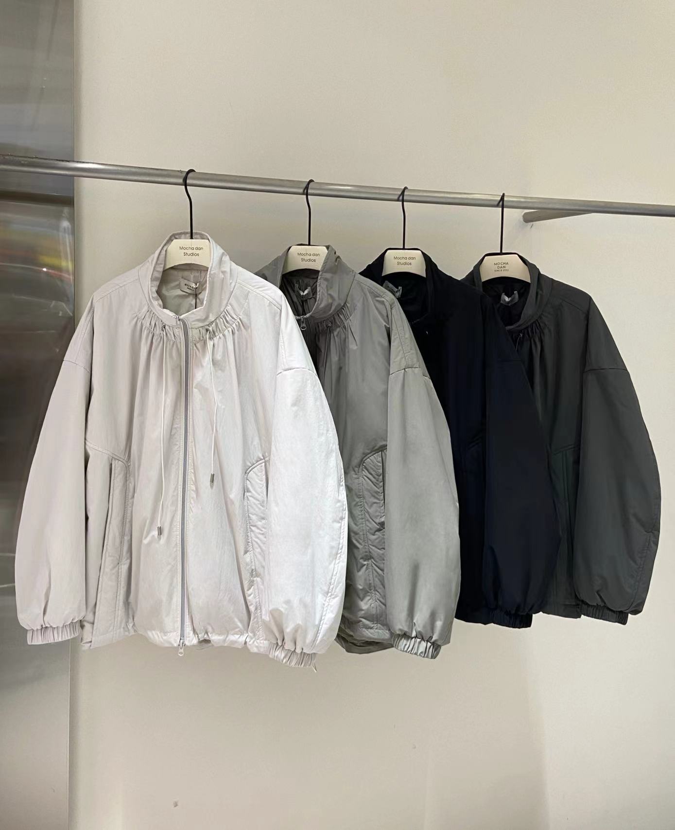 MOCHADAN韩系宽松休闲立领绵羊毛外套女25冬季设计感时尚百搭棉服