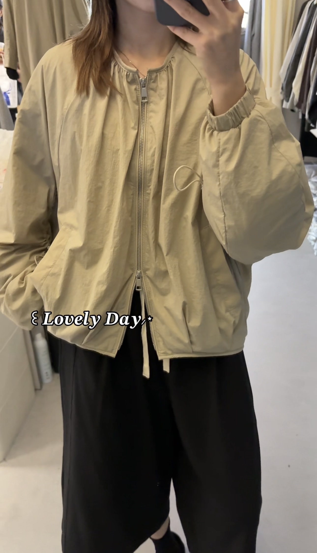 MOCHADAN高级感短款圆领绵羊毛外套女25秋冬简约时尚夹克棉服上衣