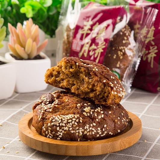 早点小吃 内蒙海鹏丰镇月饼 混糖胡油实心玫瑰蜂蜜月饼130g