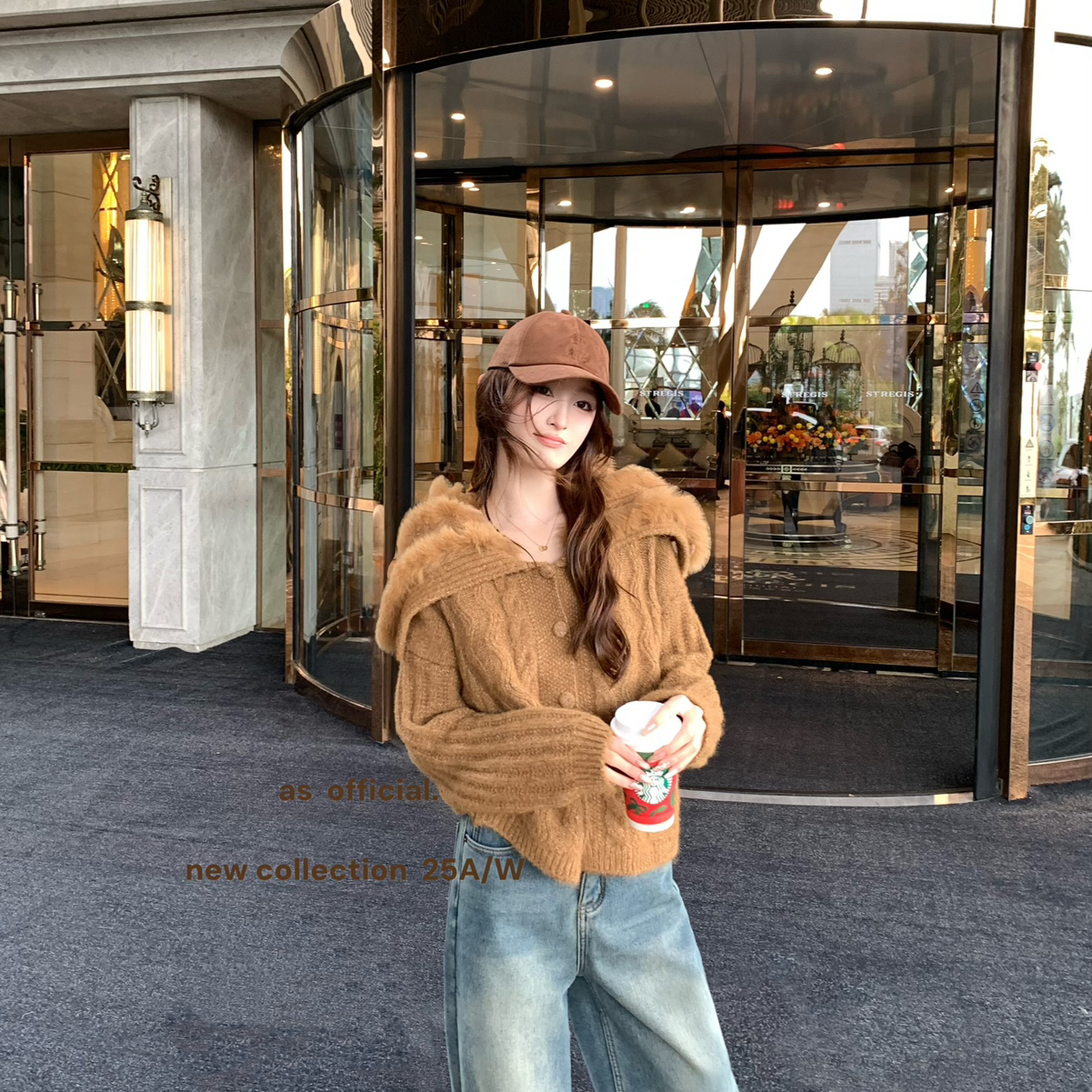 AS OFFICIAL-减龄buff叠满超显脸小毛毛领毛衣开衫外套毛衣80535