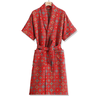 纯棉纱布浴袍女2025新款全棉四季通用薄款吸水速干成人大码睡袍夏