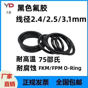 FPM 3.1mm耐高温O型密封圈耐腐蚀FKM Ring 黑色氟胶2.4 包邮 2.5