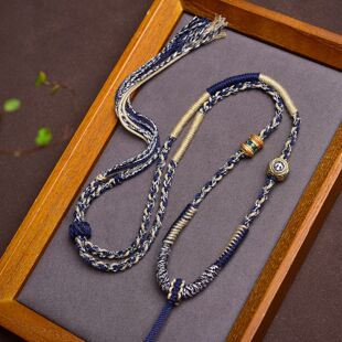 藏式纯手工编织绳唐卡吊坠绳天珠佛牌项链绳蜜蜡翡翠挂绳民族风绳