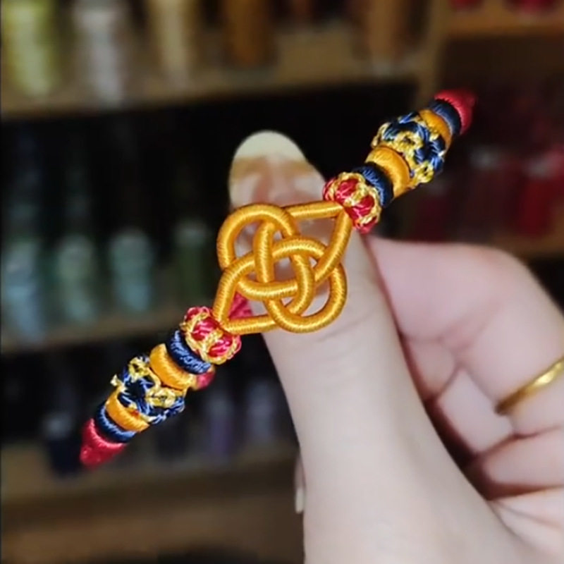 金钱结diy转运招财桃花结红手绳