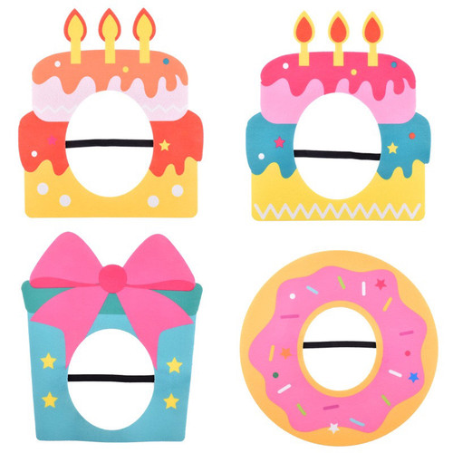 ins风蛋糕头套帽子搞怪自拍道具装饰面具生日装饰派对周岁装扮