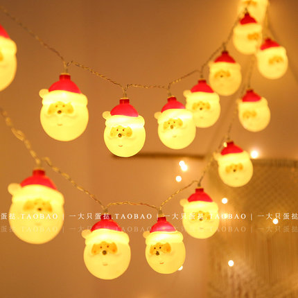 ins led圣诞老人灯串圣诞节房间布置雪人装饰灯电池灯圣诞树彩灯