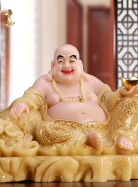 秦歌白玉弥勒佛大肚乐笑佛像弥勒菩萨家客厅带来财富和宝藏弥勒佛