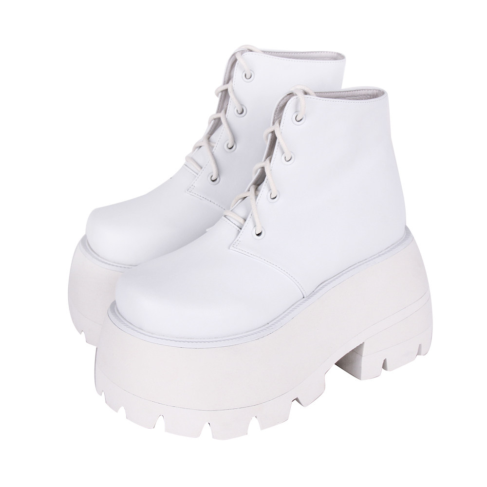 2023秋冬新品Lolita靴圆头厚底梅花底系带短靴9635,女鞋,一字拖,淘宝优惠券,粉丝福利购,淘宝优惠卷