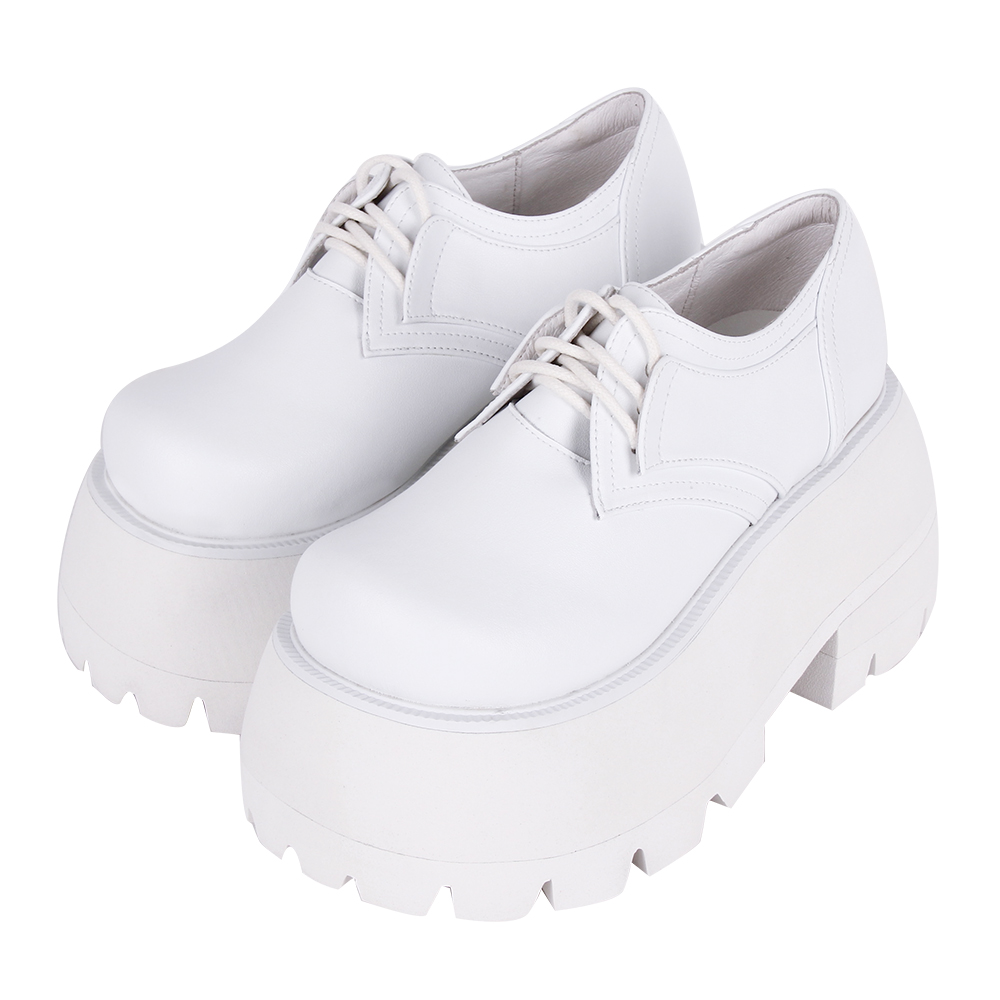 2023秋冬新品Lolita鞋圆头系带厚底松糕女鞋9638