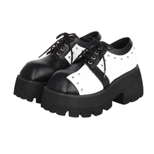 2024秋季新品Lolita 朋克鞋方头铆钉厚底松糕女王鞋C002