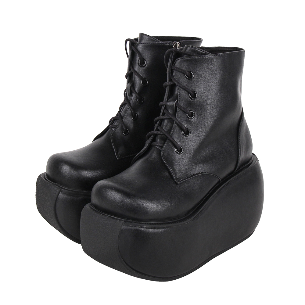 超高跟短靴真皮厚底厚底