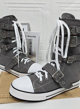 2025新品Lolita 休闲圆头长筒帆布女鞋 松糕平底Q353