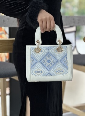 【送绣球】广西非遗壮锦轻奢复古戴妃包小方包斜挎手拿高端气质款