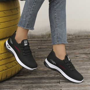 亚马逊跨境2024新款 舒适透气软底防滑 休闲加绒保暖健步系带鞋