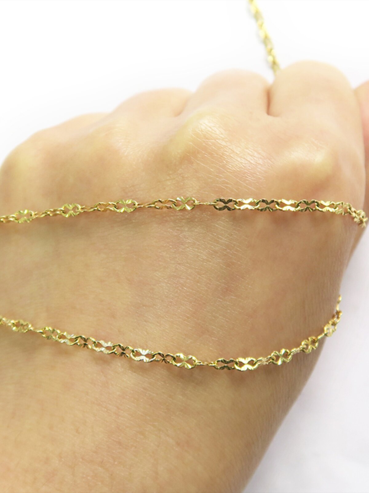 VACUUM GOLD-PLATED 8 FIGURE SUNFLOWER CHAIN DIY STAINLESS STEEL JEWELRY NECKLACE CHAIN HANDICRAFT ACCESSORIES CHAIN FACTORY DIRECT  S