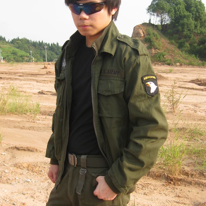 户外野营秋冬休闲服男式101空降师双领收腰飞行夹克外套两色可选
