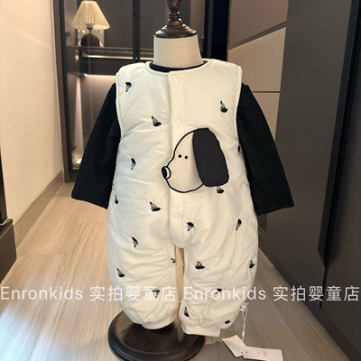 超萌婴幼儿秋冬季加绒背带裤套装