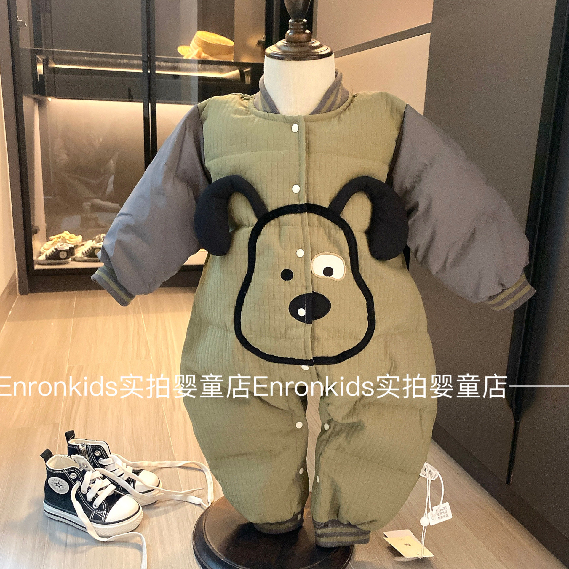 韩版羽绒宝宝保暖连体衣