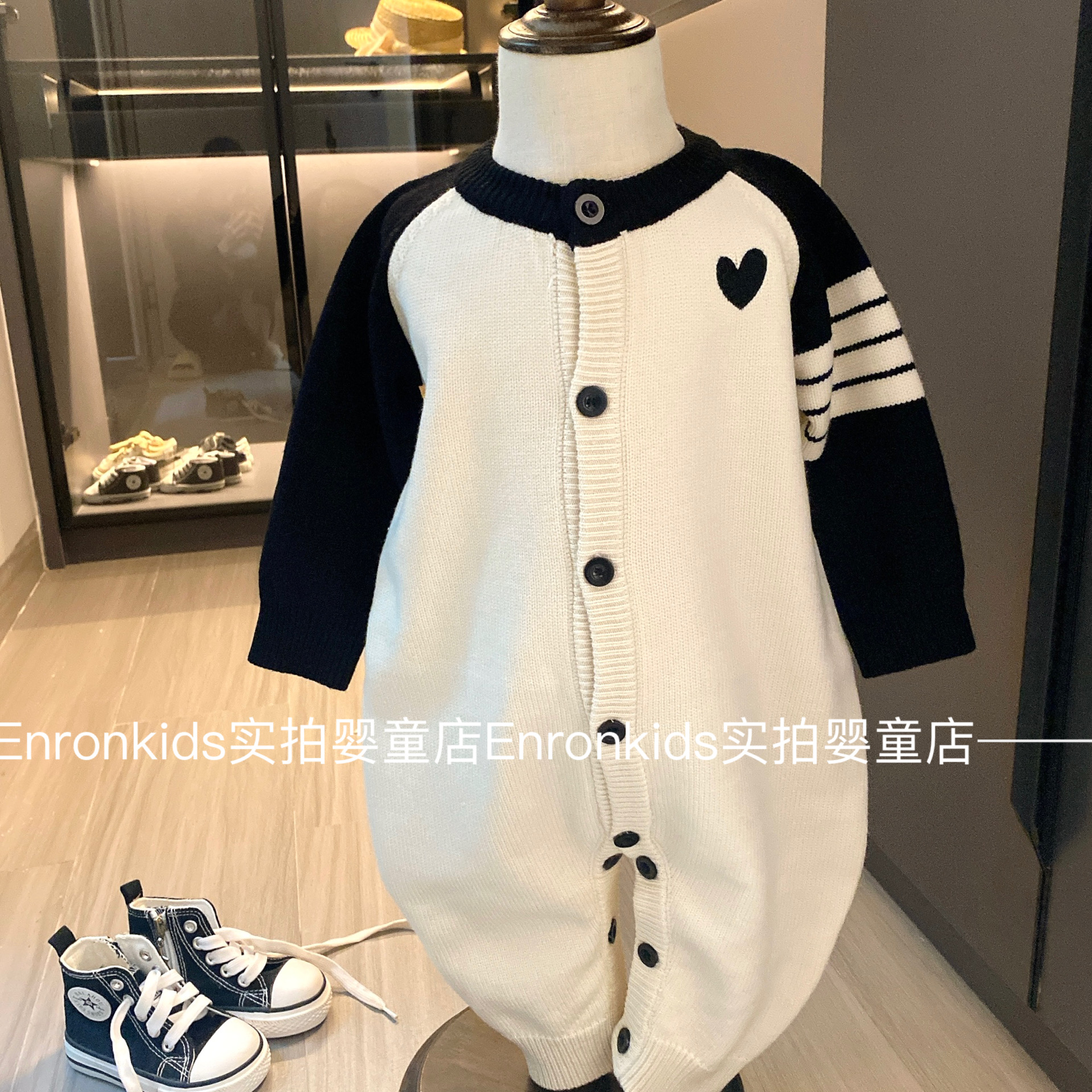 婴儿潮牌tb爱心春秋冬季毛衣