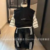 婴童潮流春装 穿搭小童帅气马甲直筒牛仔裤 潮酷衣服 韩版 男宝宝春季