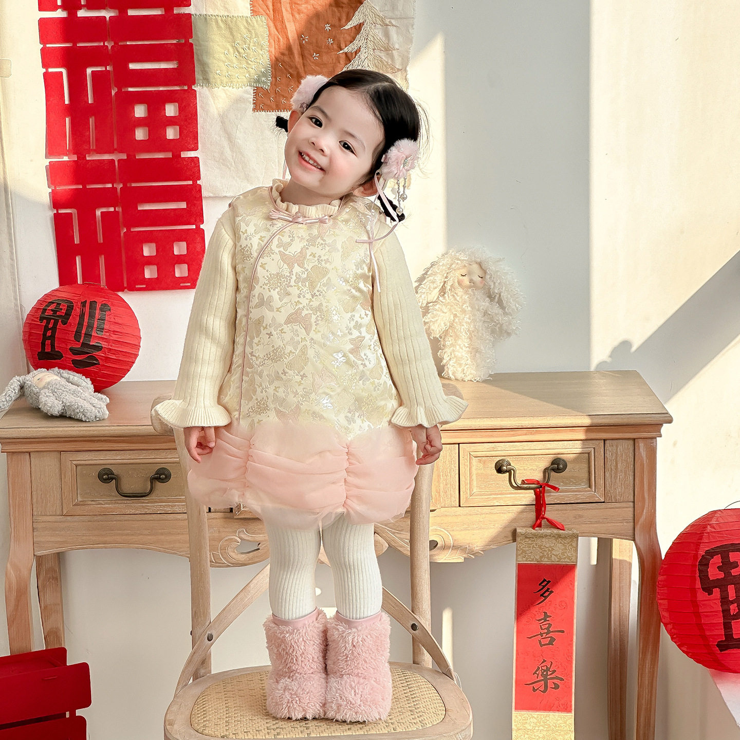 女宝宝中式国风拜年服过年连衣裙