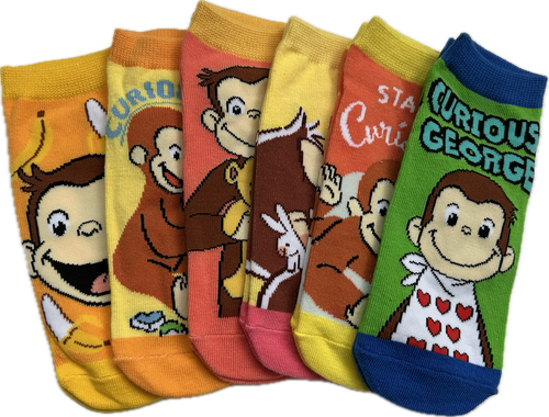 出口日本原单乔治猴curious george全棉船袜浅口短袜子