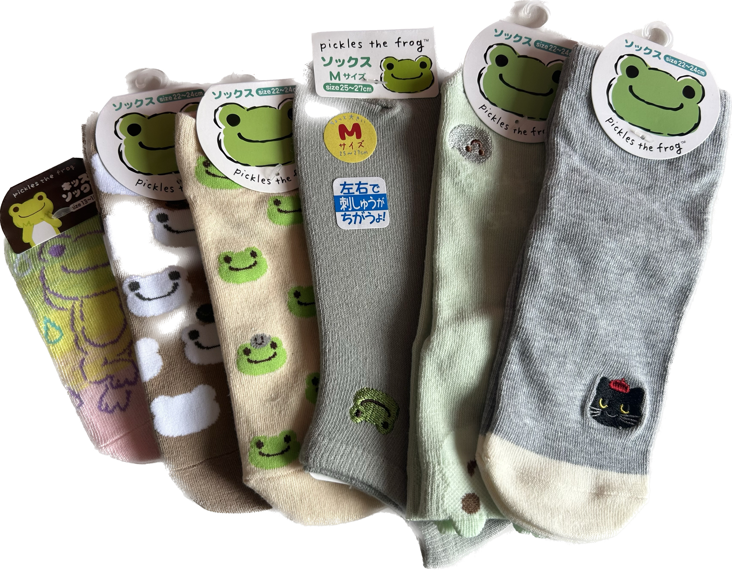 出口日本原单微笑青蛙pickles the frog棉质大童成人婴儿袜子