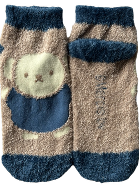 出口日本原单米菲兔系列boris鲍里斯羽毛绒保暖地板袜短袜船袜