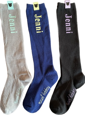 外贸日单happy jenni棉质长筒袜高筒袜面料超柔软舒适左右脚AB款