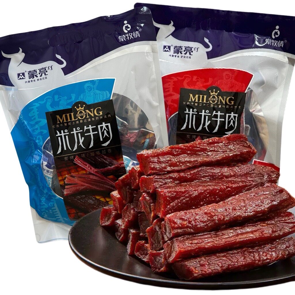 蒙亮 米龙牛肉458g 风干牛肉棒内蒙 蒙牧情 手撕牛肉干 独立包装