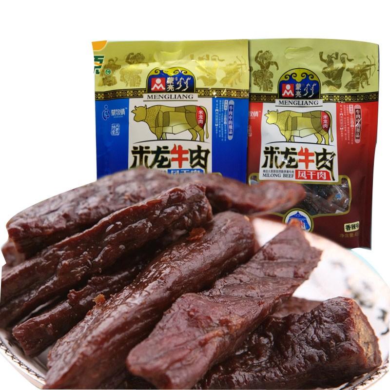 蒙亮 米龙牛肉 风干牛肉棒内蒙 蒙牧情 手撕牛肉干 458g 独立包装