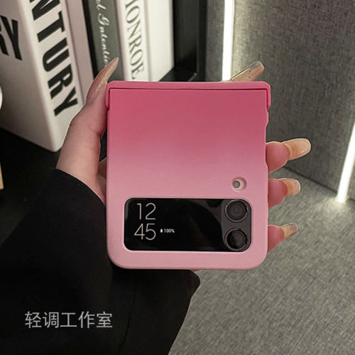 适用三星zflip5渐变糖果色手机壳