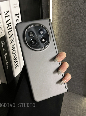 轻调 轻奢风肤感超薄深灰色电镀适用于OPPOFindN5/3手机壳新款折叠屏高级感限量N3创意全包壳防摔简约保护套