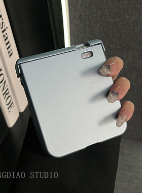 轻调 商务ins简约烤漆蓝色适用于荣耀MagicVFlip2手机壳新款Magic折叠屏V FLIP防摔肤感翻盖三件套个性保护套