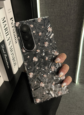 轻调 清冷感褶皱纹粉碎花适用于三星zfold7/6/5/4/Galaxy Z W25/24/23手机壳新款折叠屏翻盖防摔保护套女款