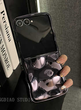 轻调 ins梦幻亮面陨石纹暗紫色适用于三星zflip7/6/5/4/GalaxyW25Flip手机壳新款折叠屏翻盖防摔少女心保护套