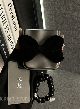 ins日韩风哑光陨石纹蝴蝶结手提适用oppofindn3flip手机壳全包新款oppo折叠屏网红N2+Flip翻盖防摔保护套女