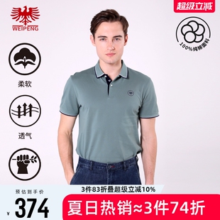 商场同款 短袖 威鹏男士 藏青色设计质感t恤D22182 polo衫 2025新款