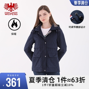 女装 威鹏连帽风衣外套秋冬季 保暖宽松百搭显瘦休闲棉衣H63020