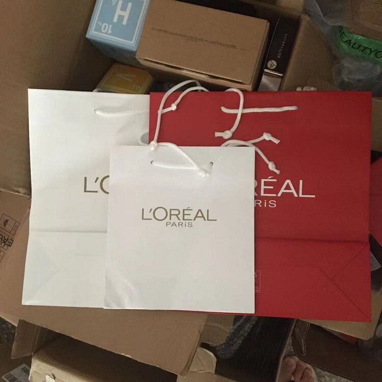欧莱雅专柜正品礼品袋小号手提袋购物袋化妆品纸袋子22 30 36cm
