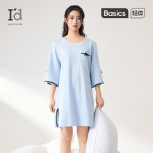 爱帝纯棉睡裙女春秋款2025新款夏季可外穿小个子睡衣居家服连衣裙