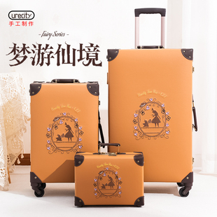 复古行李箱女2025新款20寸登机箱皮箱拉杆箱24寸旅行箱26寸子母箱