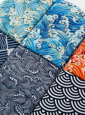 棉麻烫金加厚和风日式民族布料粗麻布面料沙发抱枕靠垫桌布几何