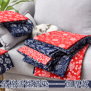 蓝印花布料 蓝花布中国民族风桌布乌镇青花布纯棉小碎花 蜡染植物